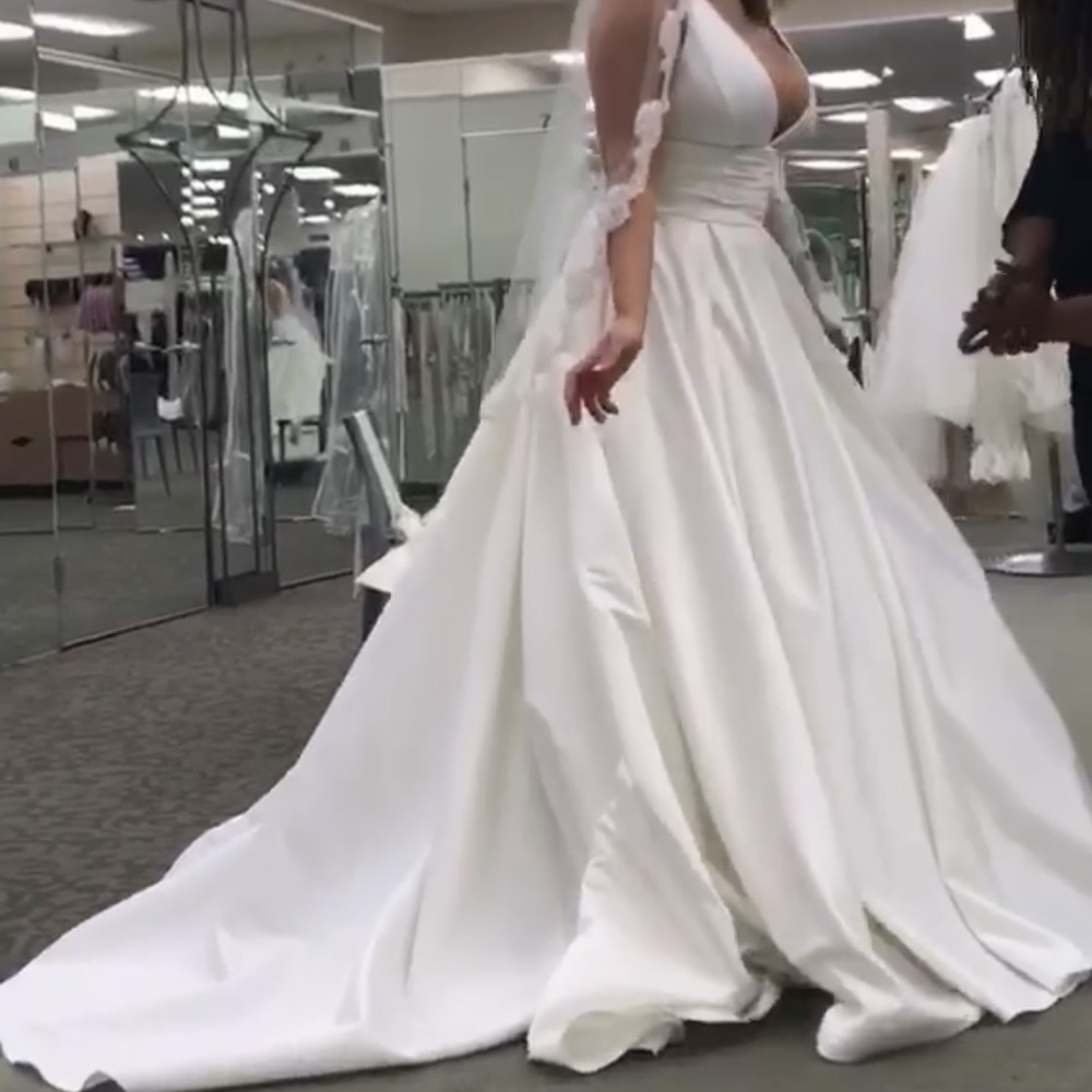 Satin Ball Gown Wedding Dress from David Bridal